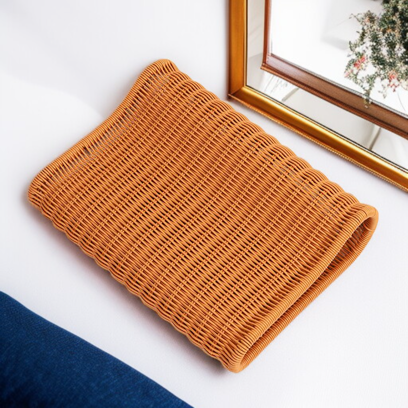 Rattan-Style Woven Pillow