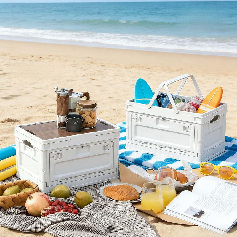 피크닉 폴딩 수납 바구니 휴대용 상자