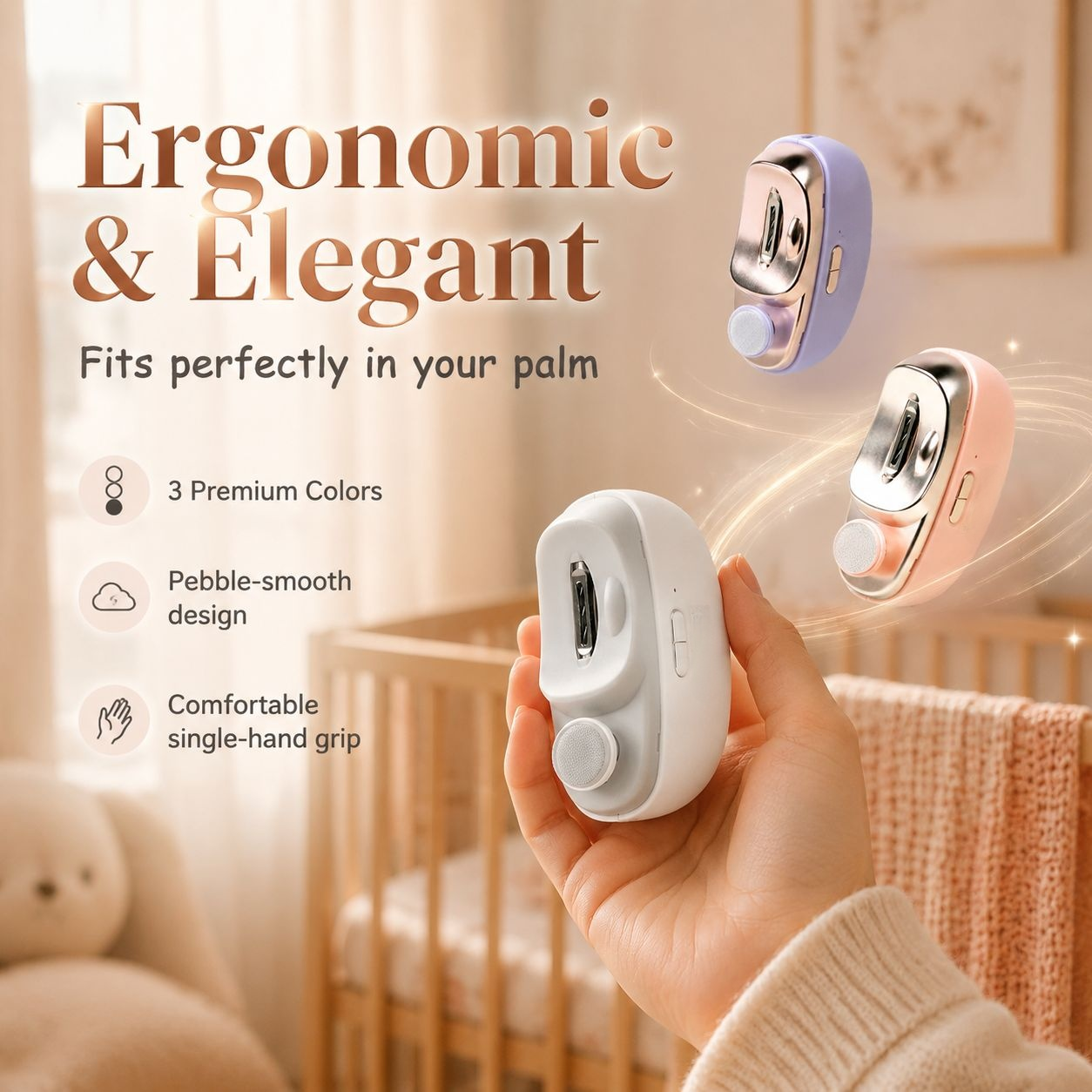 Baby-Friendly Automatic Rechargeable Nail Clipper and Portable Nail Grinder Set
