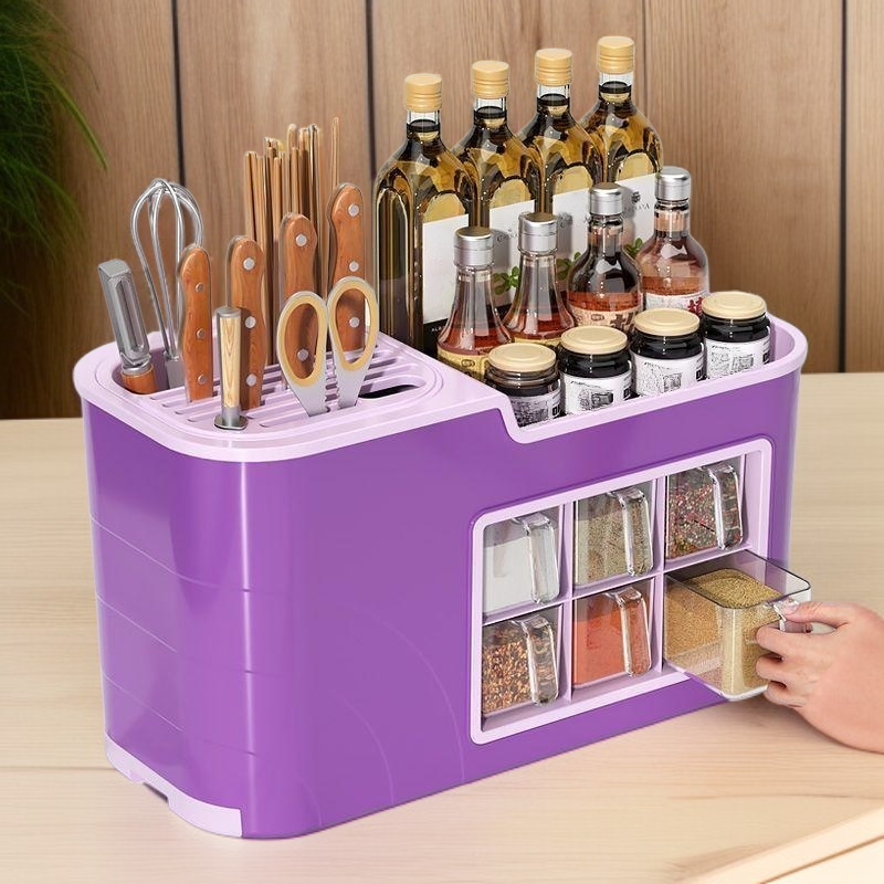 キッチン調味料ボックスと箸収納ラック