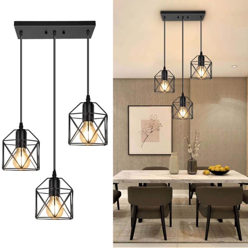 Lámpara de araña de metal retro