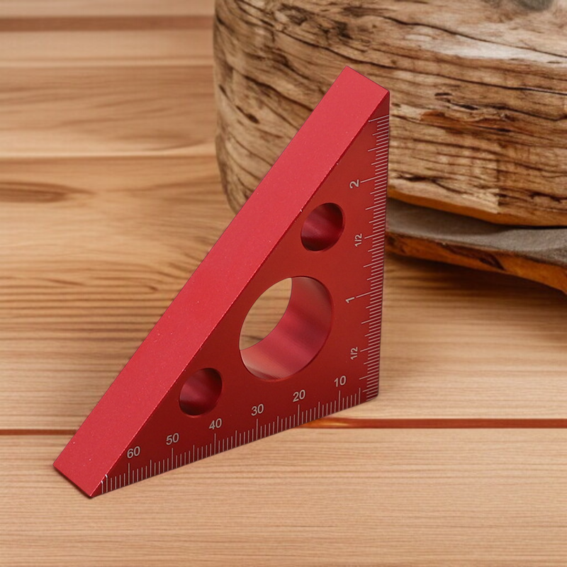木工用具 直角三角形厚物定規 アルミニウム合金製厚型アングルゲージメトリックインペリアル高さ測定三角定規
