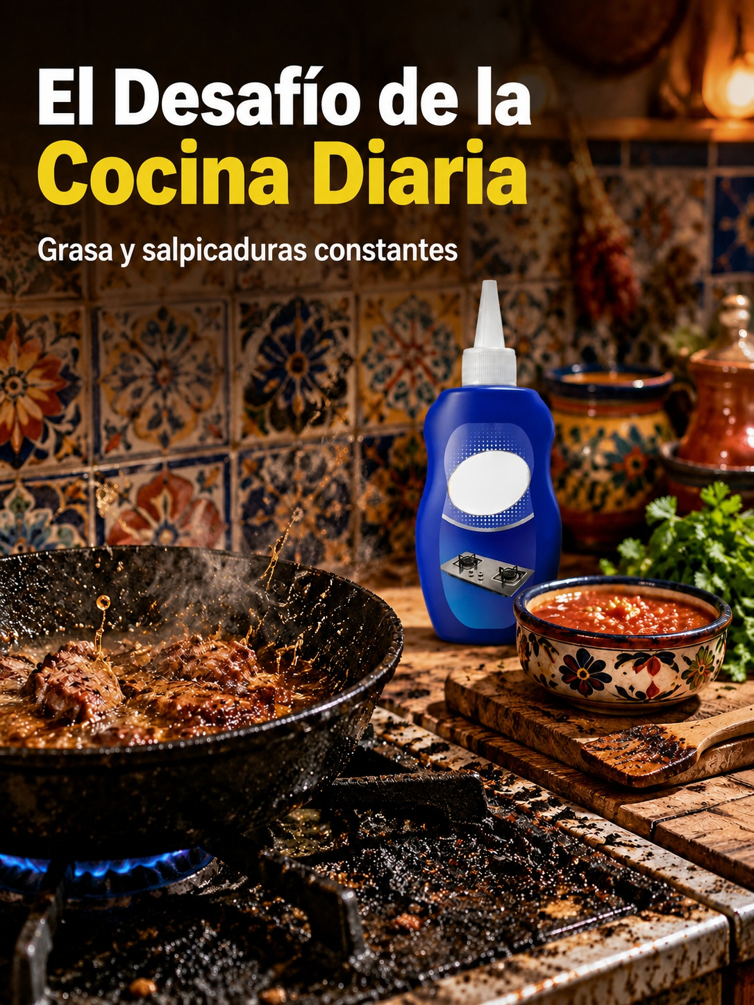 Fácil aplicación del limpiador en superficies de parrilla