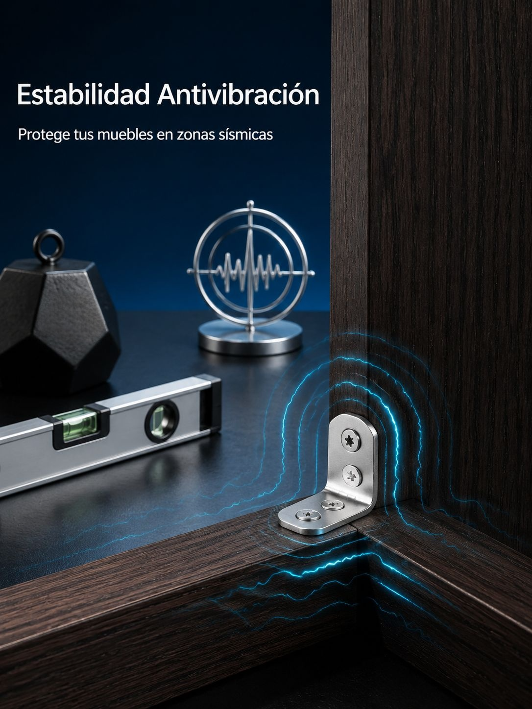 Fijación segura con soporte L de diseño funcional y elegante