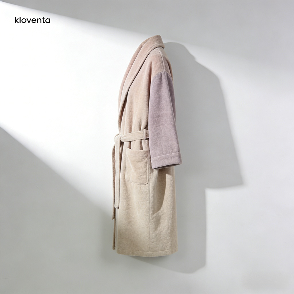 부드러운 면 소재 목욕가운
