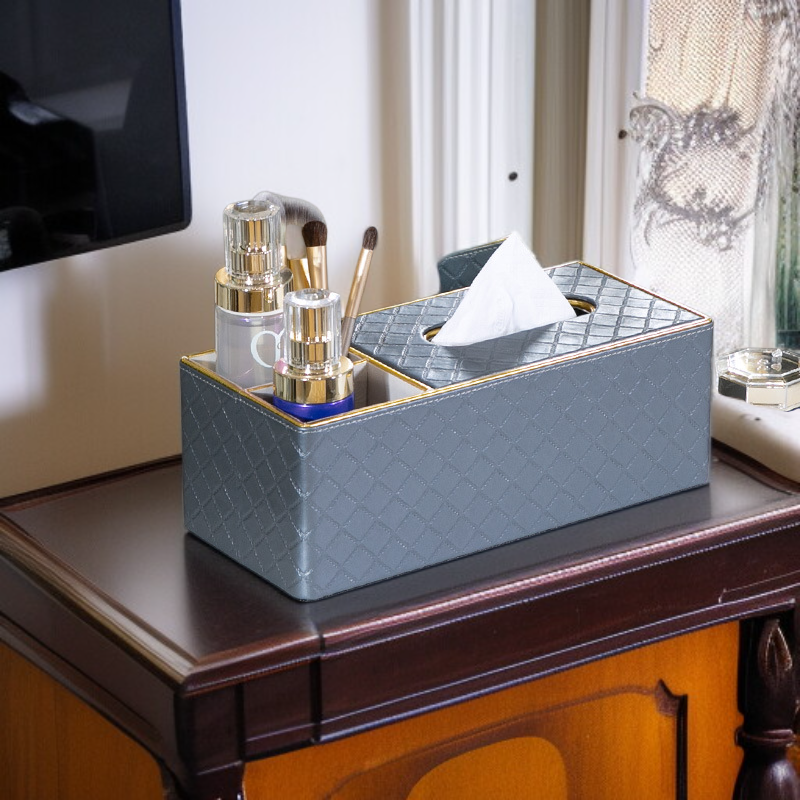 Porta pañuelos de piel, organizador de mesa de café, diseño minimalista para salón y coche