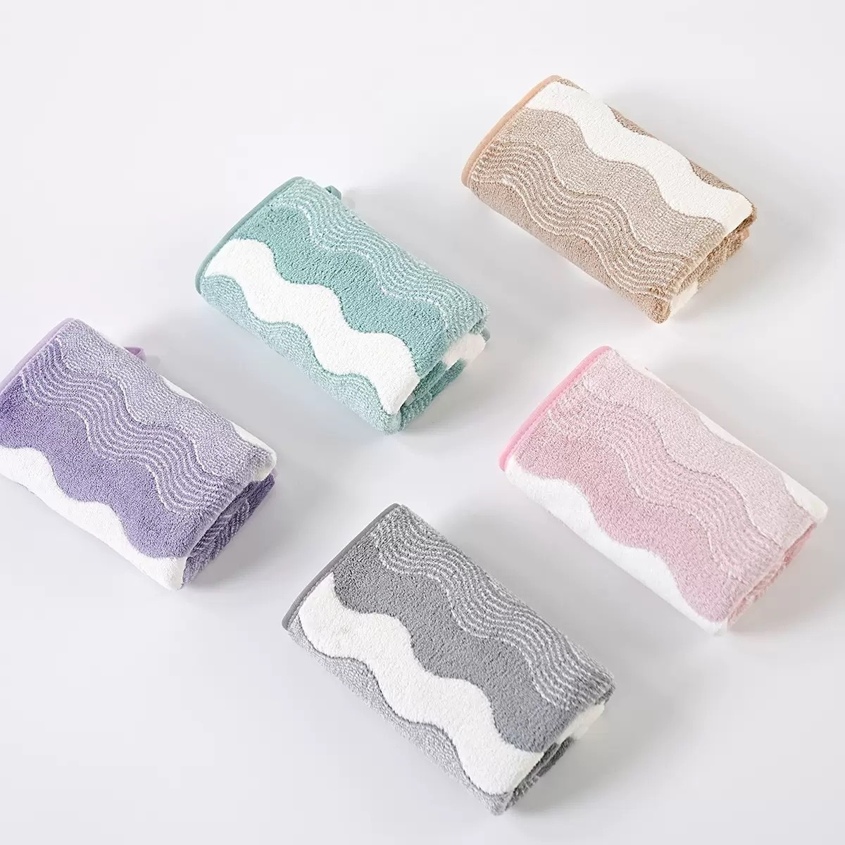 Coral Fleece Two-tone Towel, Absorbent & Soft Face Cloth for Home