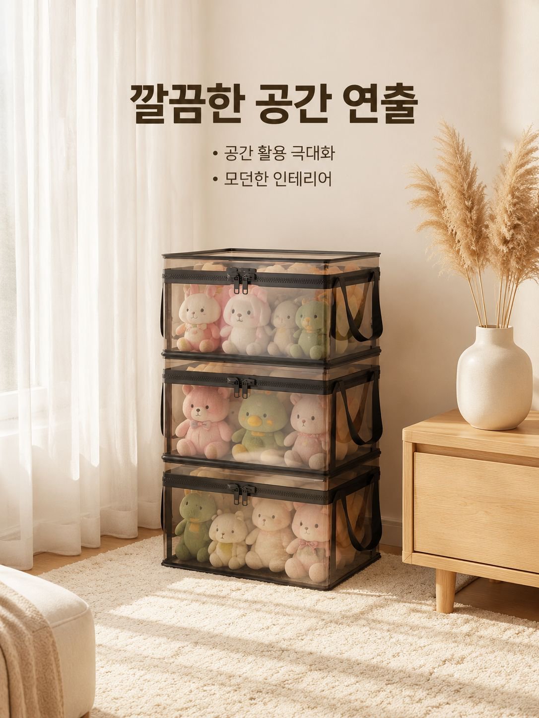 대용량 투명 장난감 수납박스 전면 사진