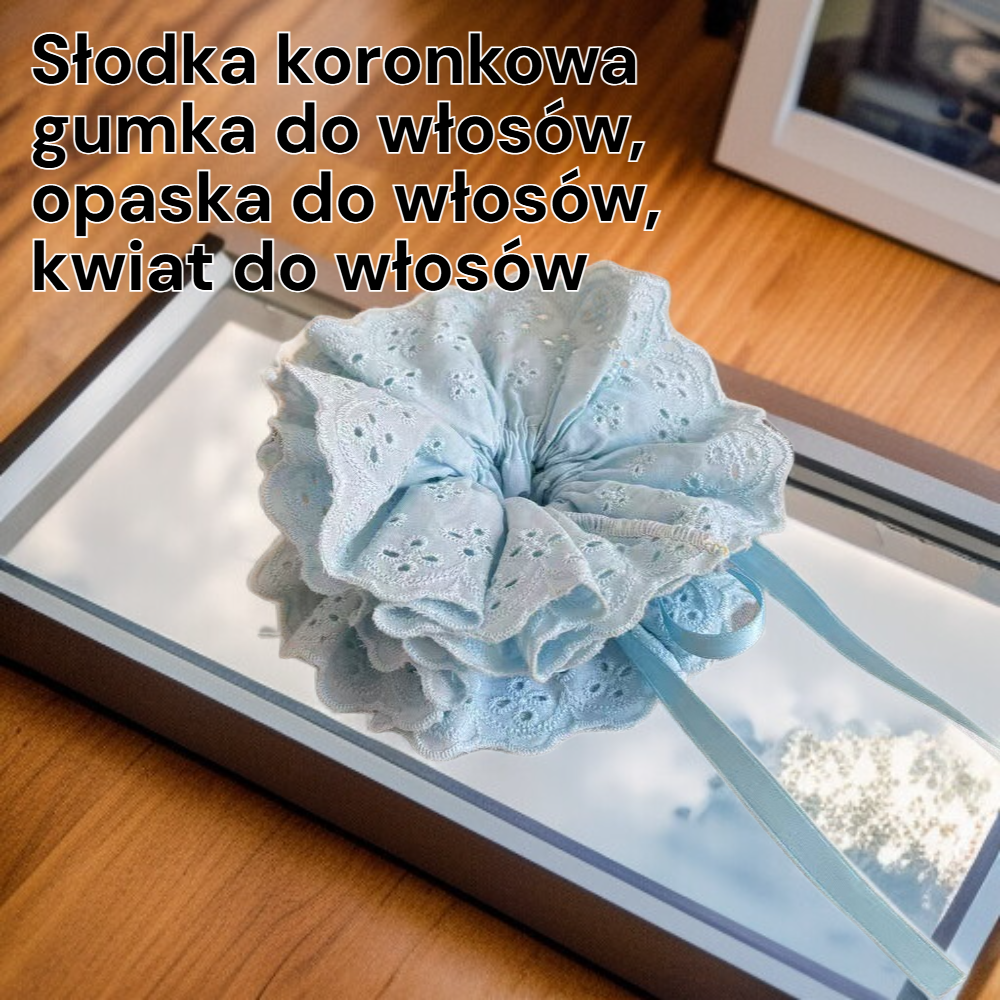 Gumka do włosów z koronką, delikatna, ściągana, do dziewczęcych fryzur