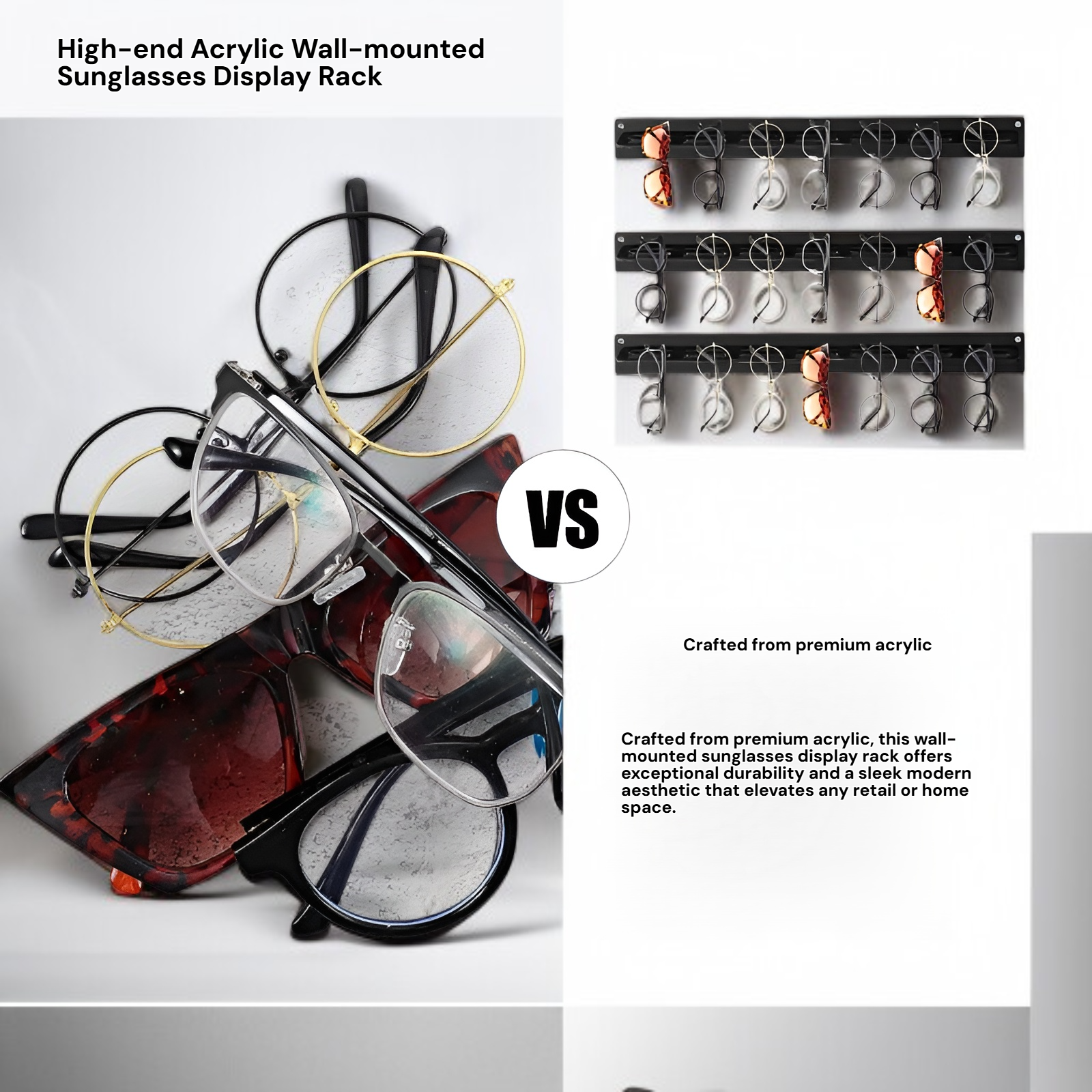 High-end Acrylic Wall-mounted Sunglasses Display Rack