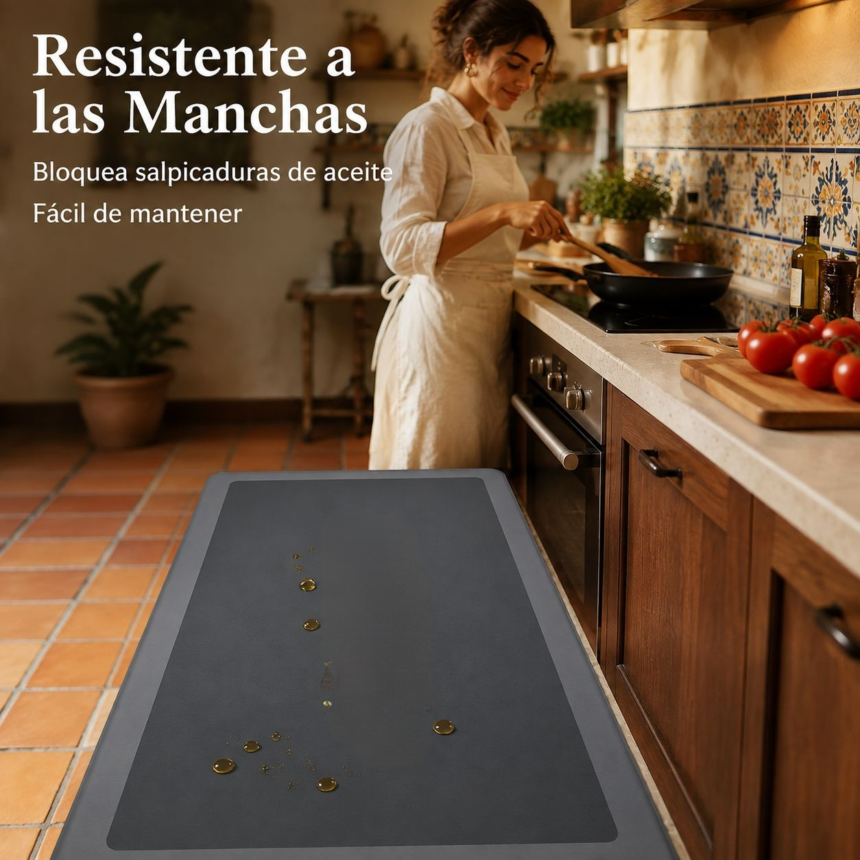 Alfombrilla de cocina de tierra de diatomeas resistente al aceite y a las manchas