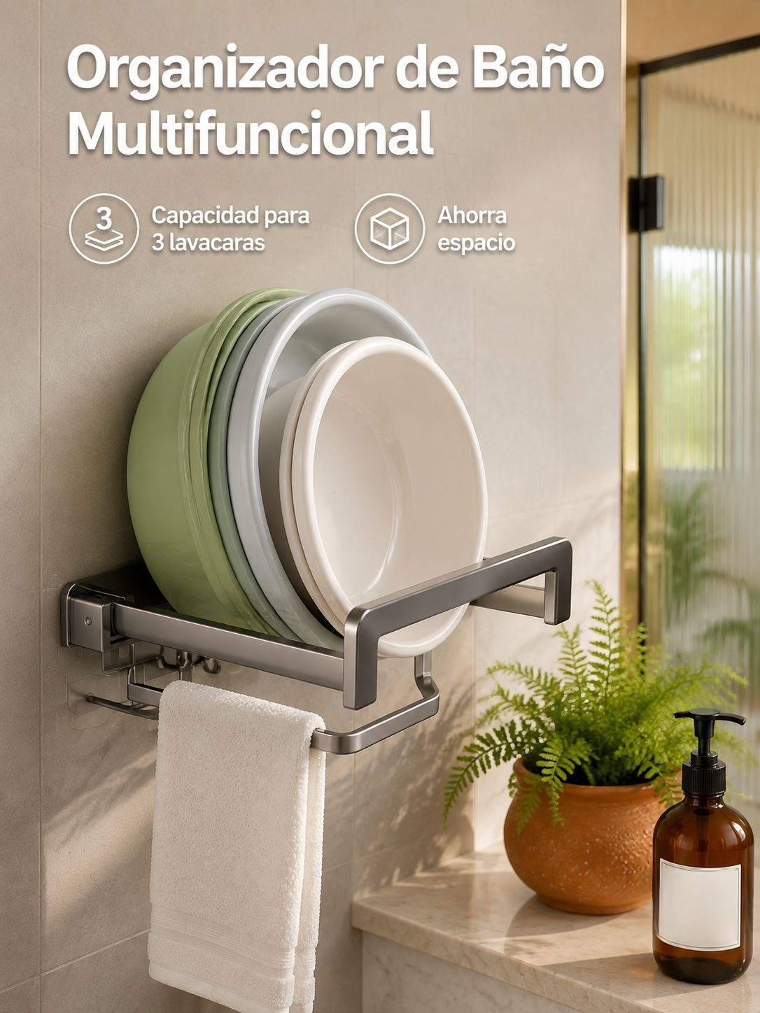 Estante de baño sin taladro