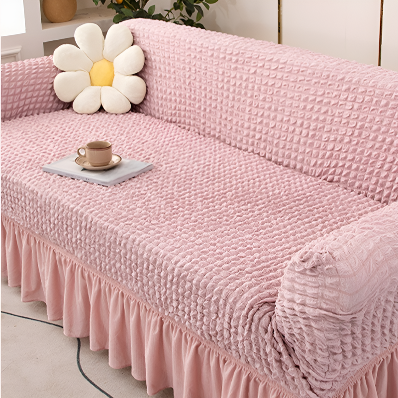 現代シンプルバブルガーゼソファカバー 全包みタイプ 滑り止め・ストレッチ素材