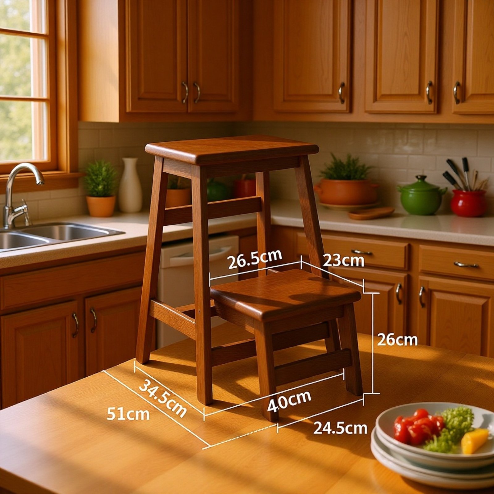 コンパクトに折りたたんだラダースツール