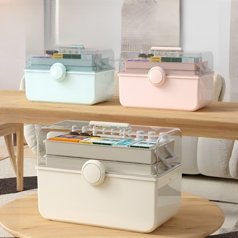 가정용 대용량 레이어드 가시약통 다층 가정용 약품 수납함 방역약 수납함