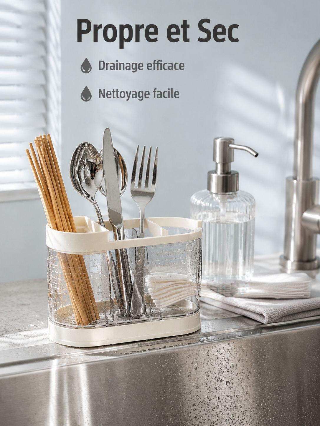 Support à baguettes de cuisine, étagère de rangement à compartiments, élégant et pratique