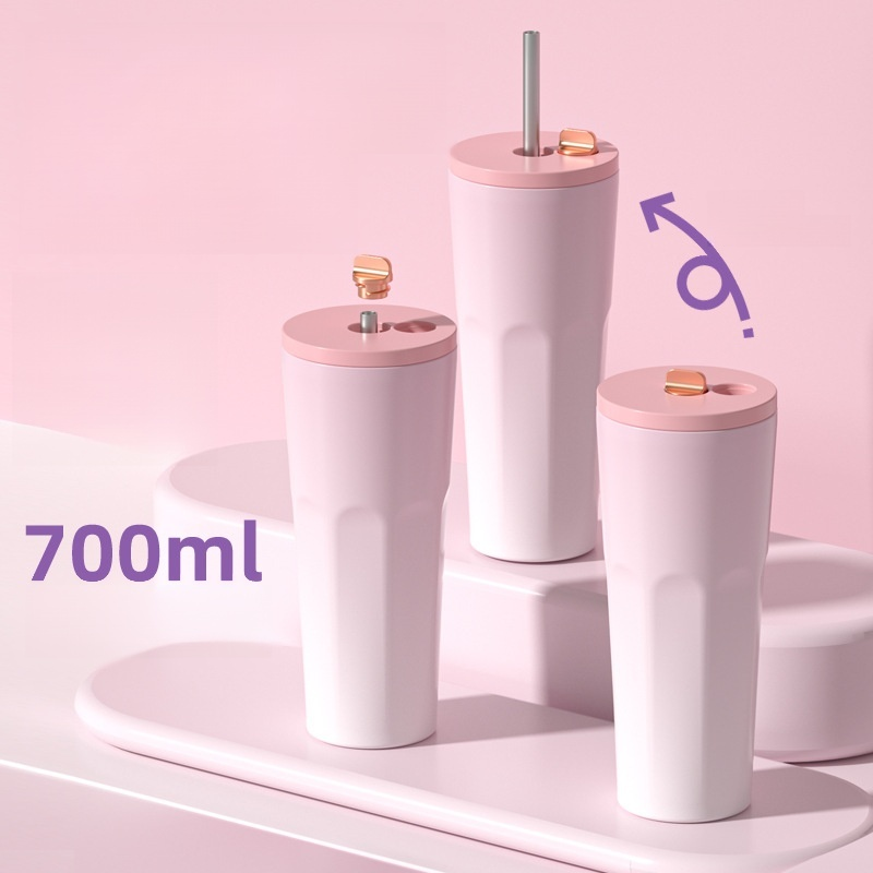 Portable insulated straw cup