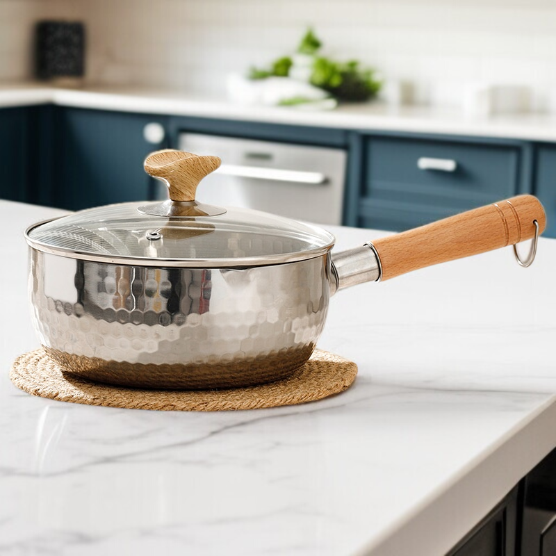 栄養補給ポット未コーティング小さなミルクポット和風雪パン赤ちゃん特別な栄養補給ポットステンレス鋼の赤ちゃん家庭用インスタントラーメンスープポット