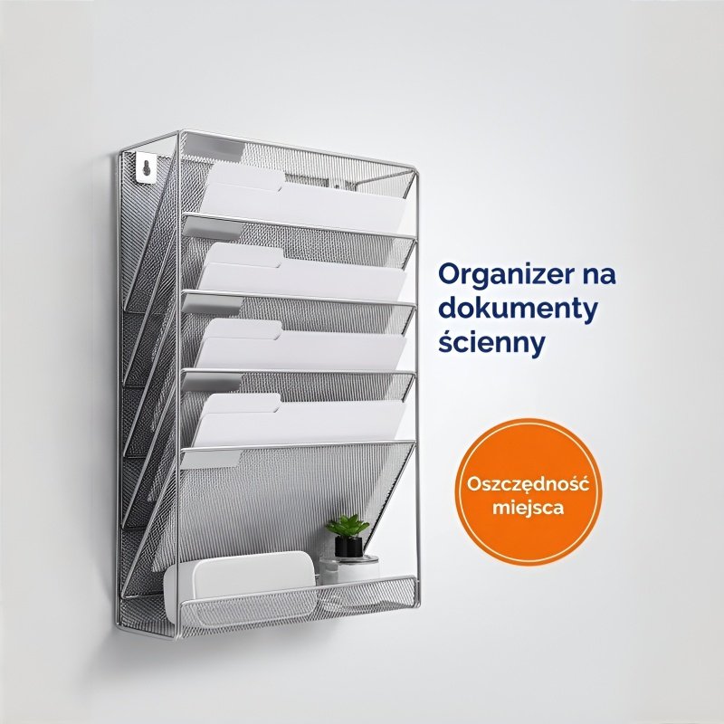Stojak na dokumenty montowany na ścianie