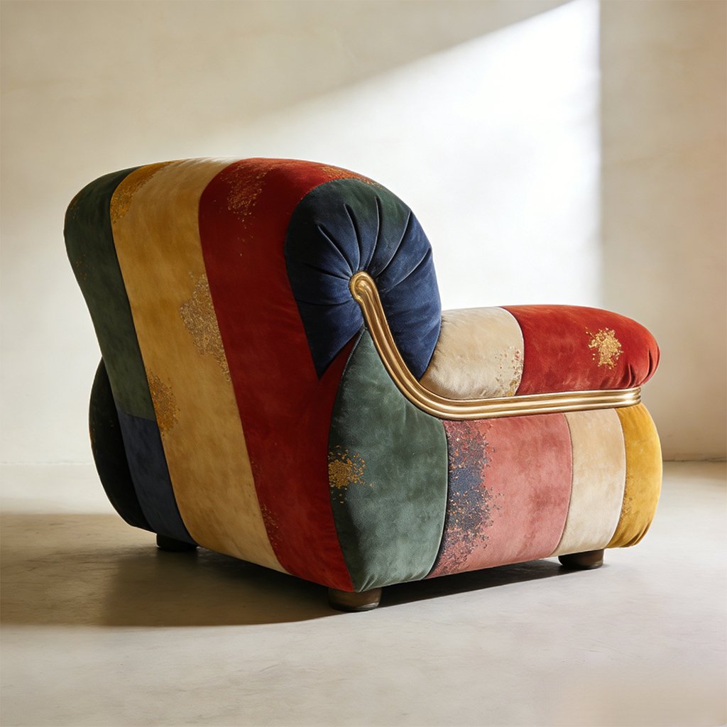 Minimalist single sofa with soft cushions