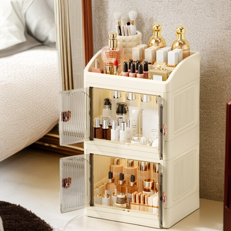Multifunctional Desktop Makeup Storage Cabinet for Skincare and Cosmetics