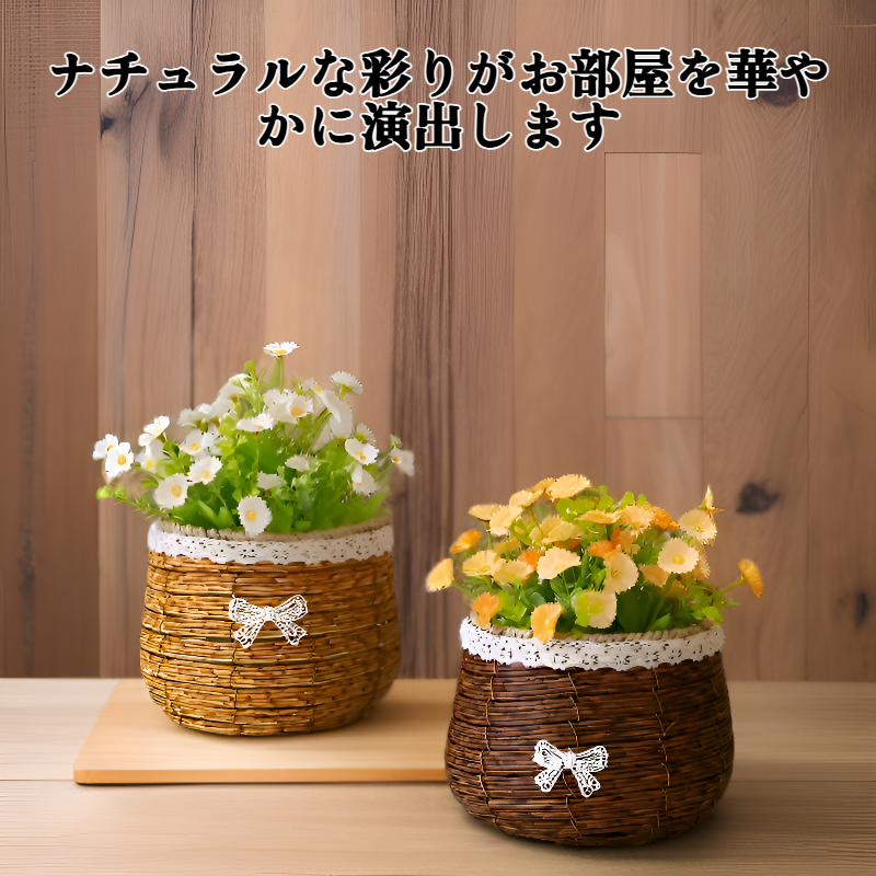 生花とドライフラワーのフラワーバスケット