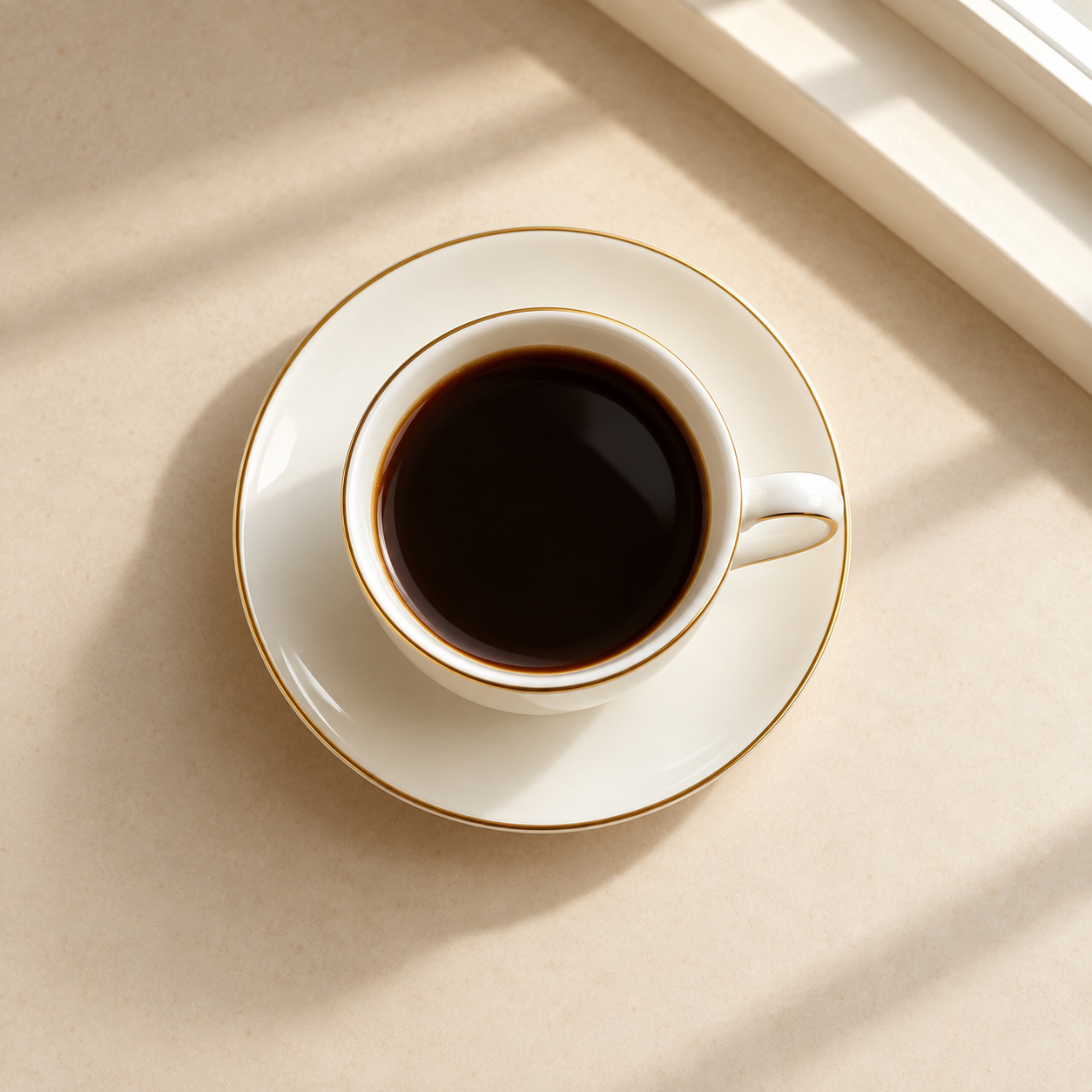Coffee-Break white porcelain cup filled with coffee