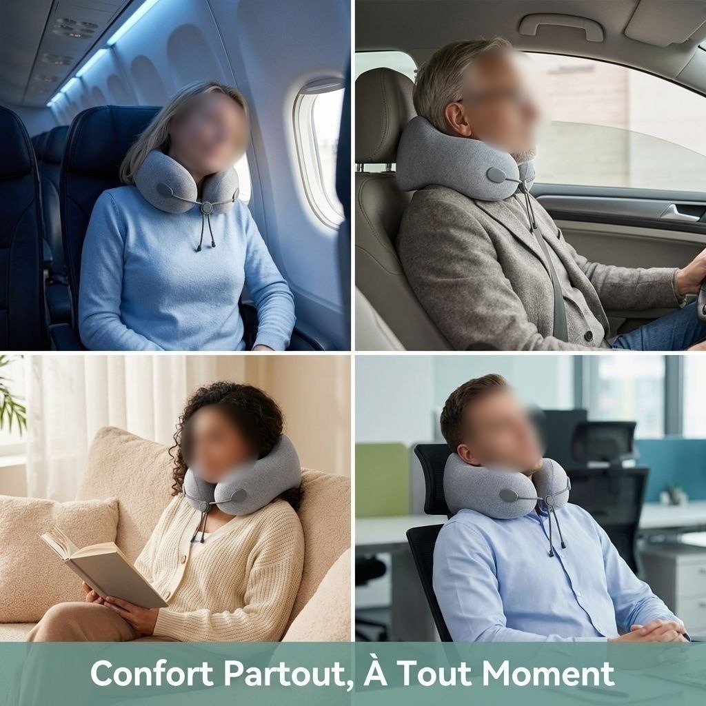 Oreiller de soutien cervical en forme de U