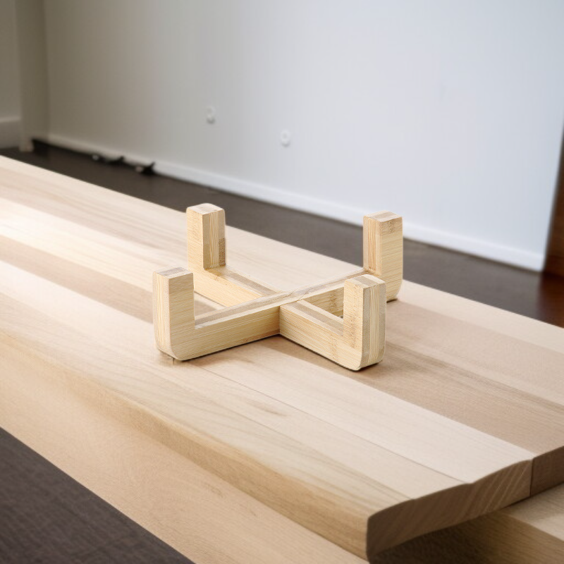 ペット用竹製フードボウル収納ラック