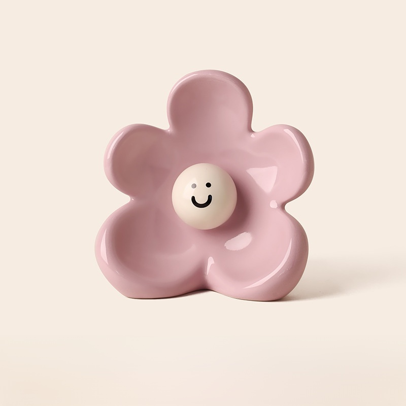 かわいい笑顔のセラミック花瓶