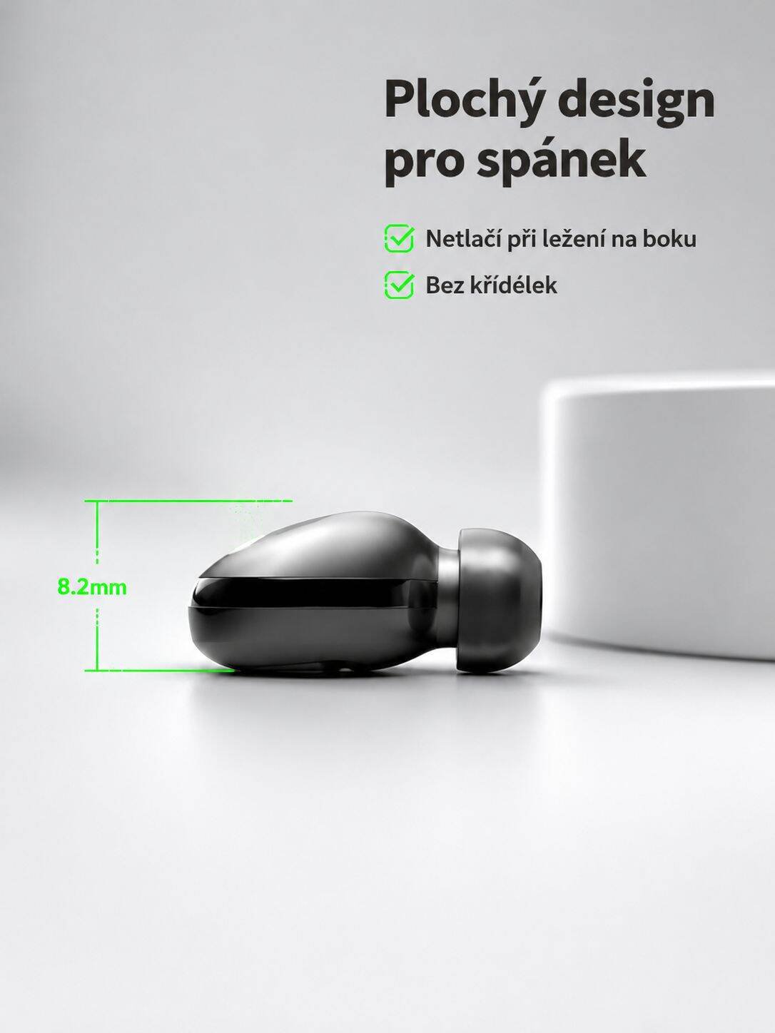 Ultra mini spací bezdrátová Bluetooth sluchátka super tenká