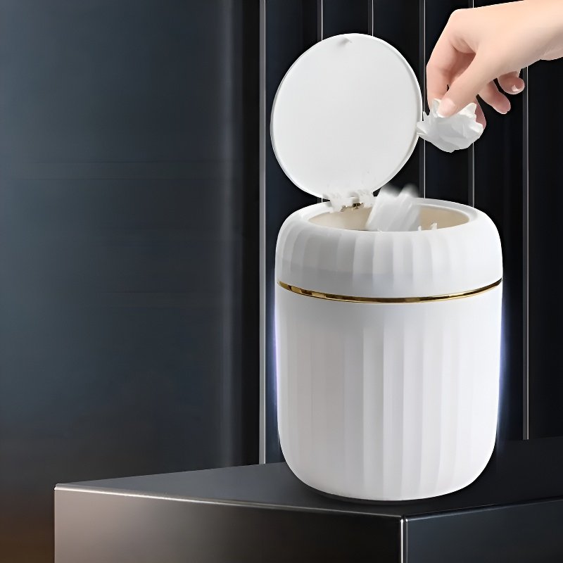 Small Desktop Push Trash Can