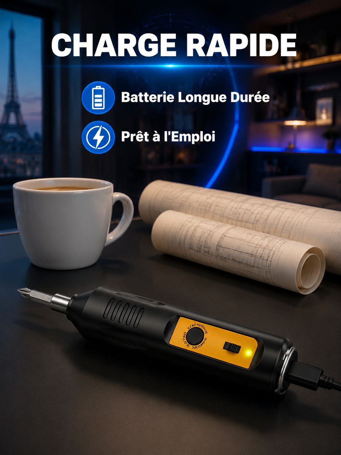 Tournevis électrique rechargeable à batterie au lithium