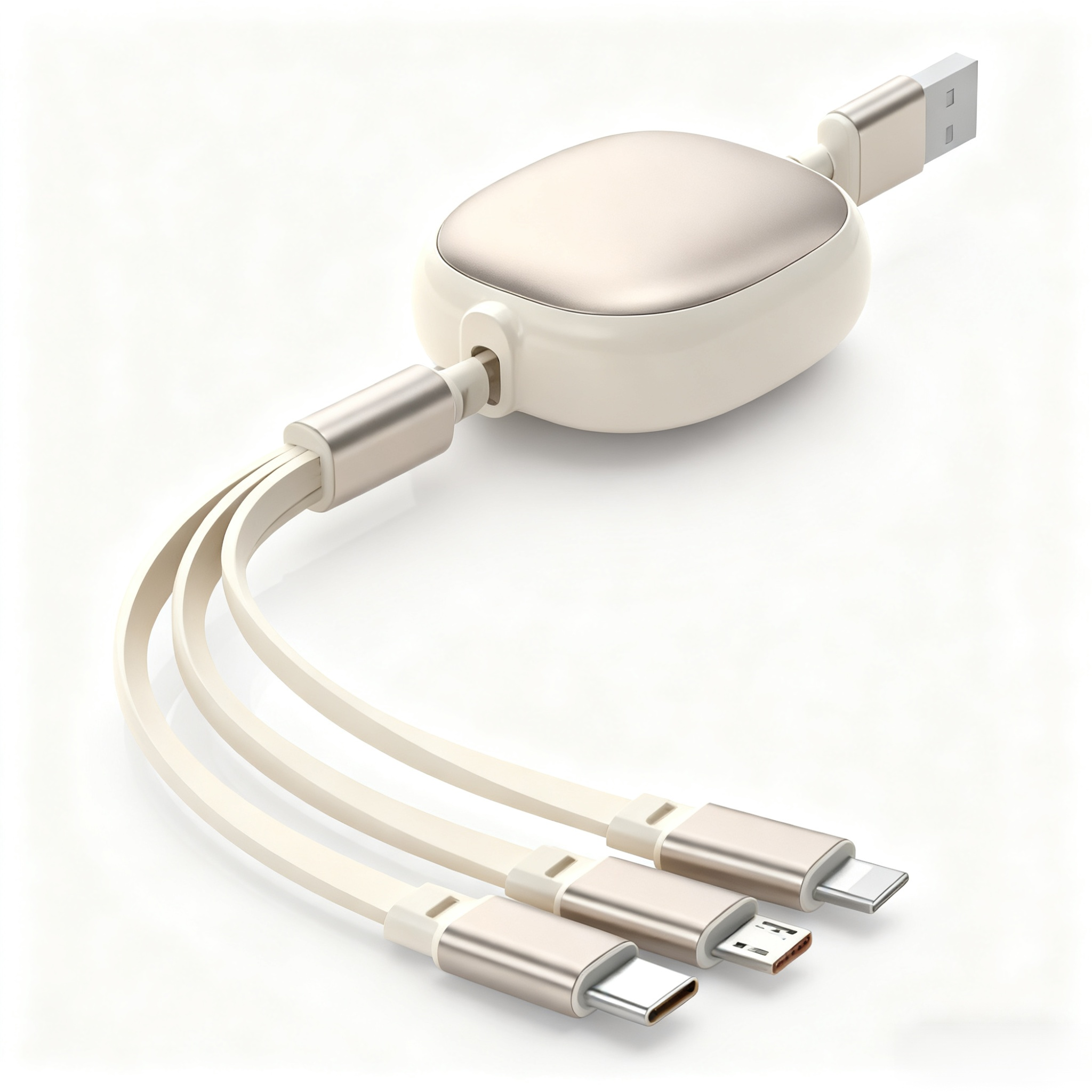 Cable de datos retráctil de carga superrápida 3 en 1