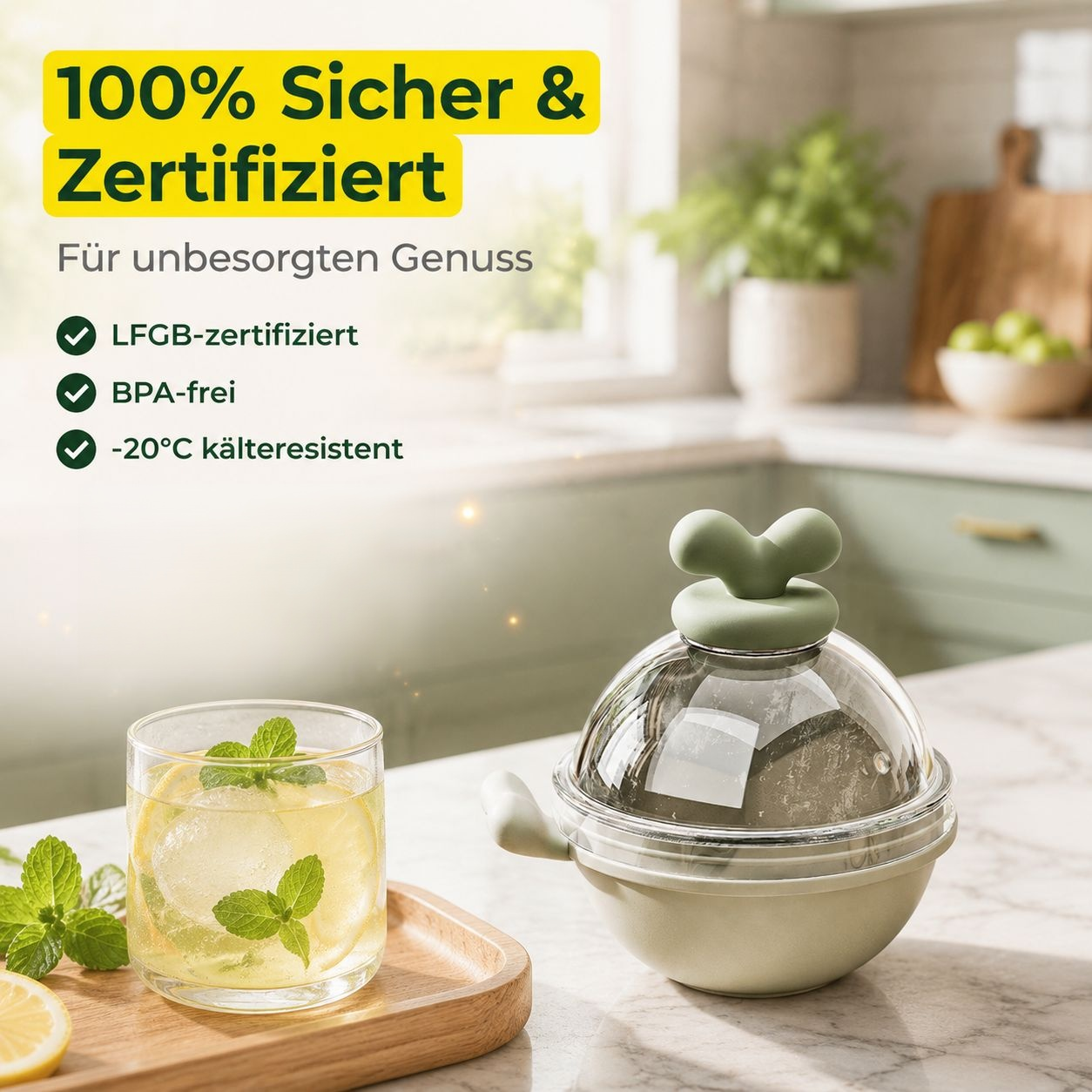 Niedliche runde Eiswürfelform Haushalts-Silikon-Eisbox Aus lebensmittelechtem Material