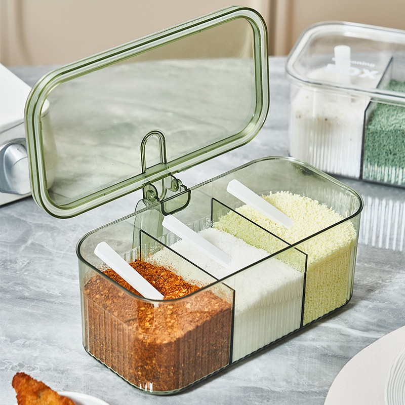 Caja de especias de cocina con compartimentos múltiples