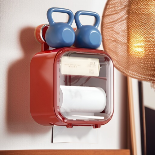 벽걸이 빨판 티슈케이스 비주얼 방수 휴지케이스 수납케이스 화장실 티슈수납케이스