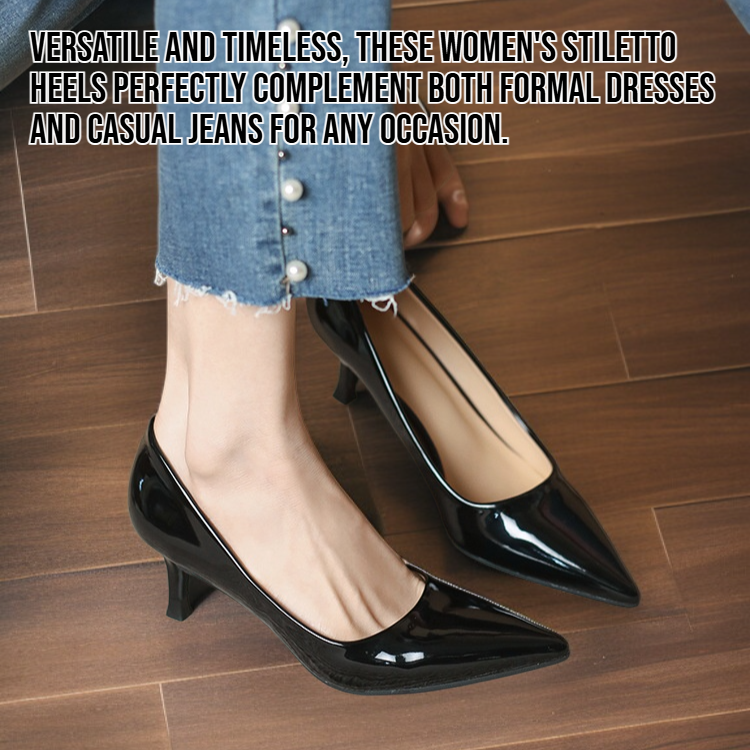 Women's stiletto heels with pointed toes in black