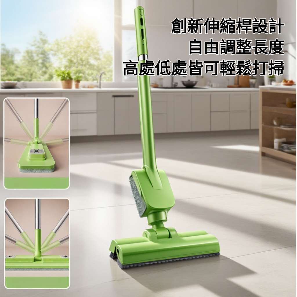 金剛砂乾濕兩用伸縮夾布拖把
