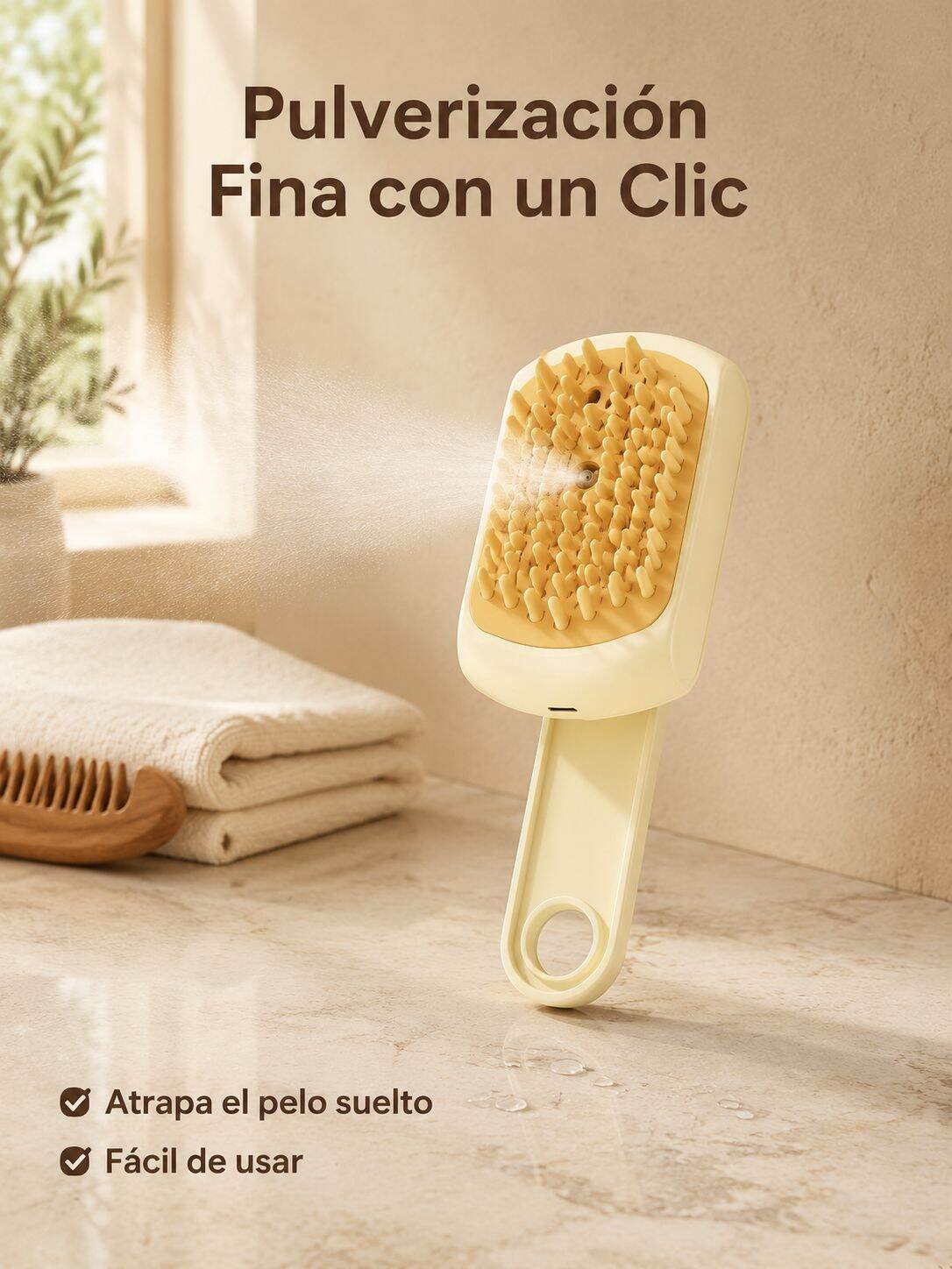 Peine Automático con Spray para Mascotas