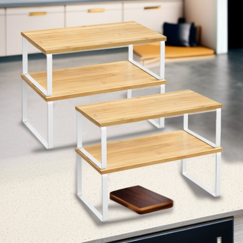 이층 스택형 주방 철제 양념 보관 선반 