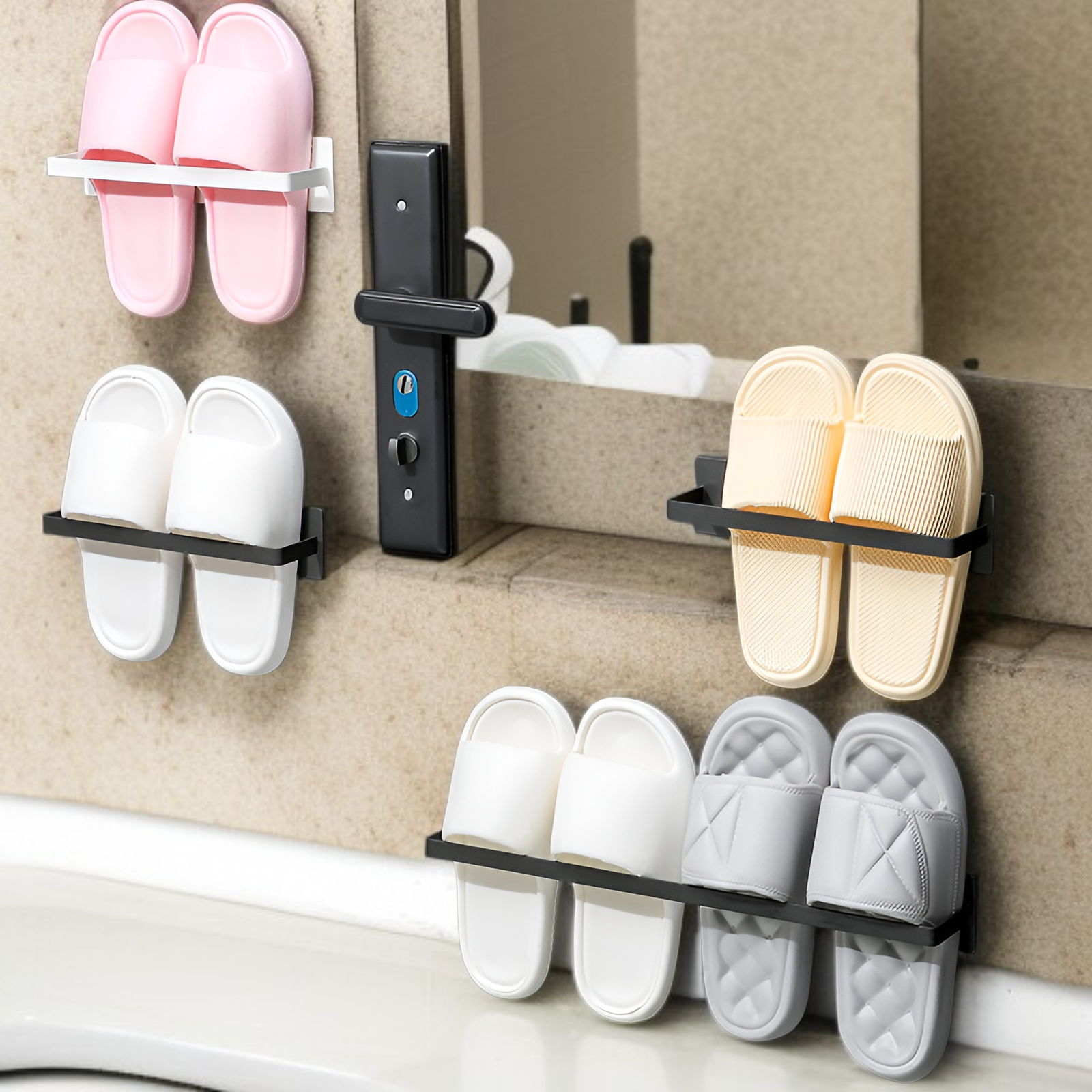 현관문 뒤에 자석 슬리퍼걸이 설치