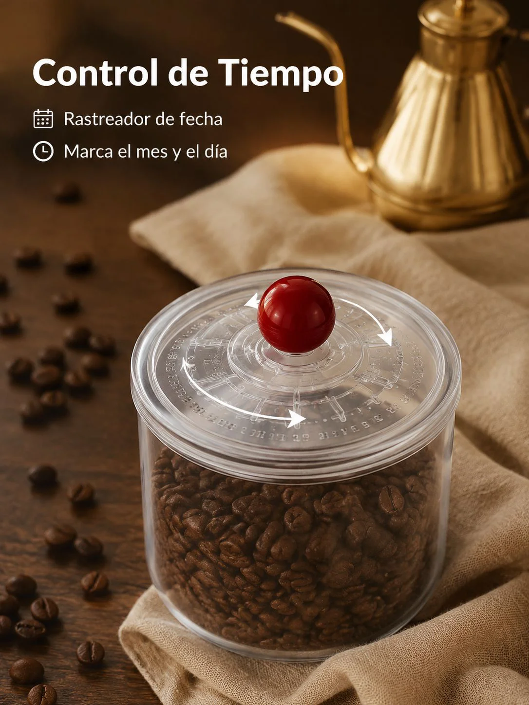 Recipiente para almacenar granos de café