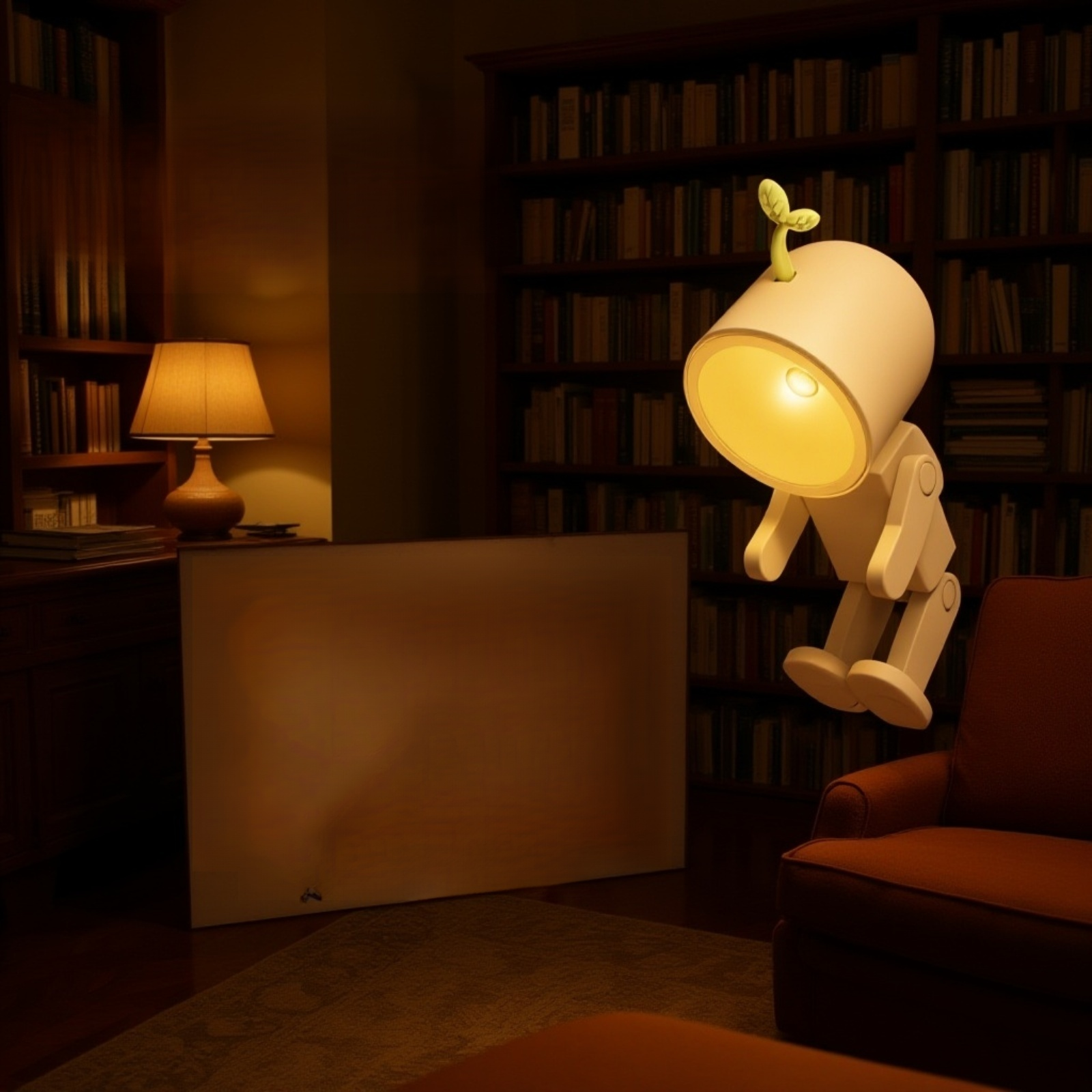 거실 소품으로 활용된 우주비행사 자석 야간등