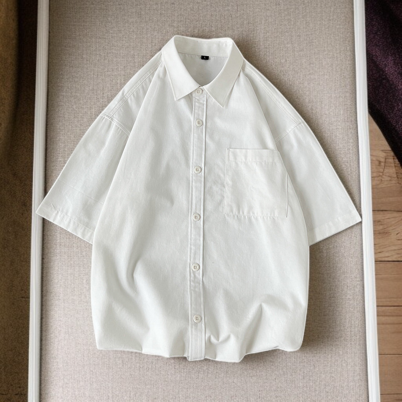 メンズ春用ヴィンテージワークスタイル長袖シャツ
