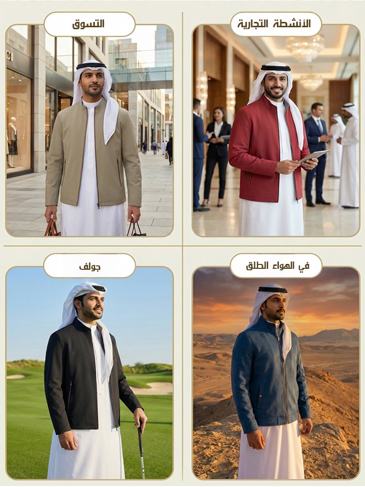 (قابل للارتداء من الجهتين) جاكيت رجالي مقاوم للرياح والماء وياقة واقفة