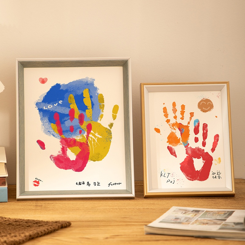 情侶DIY顏料手掌印相框