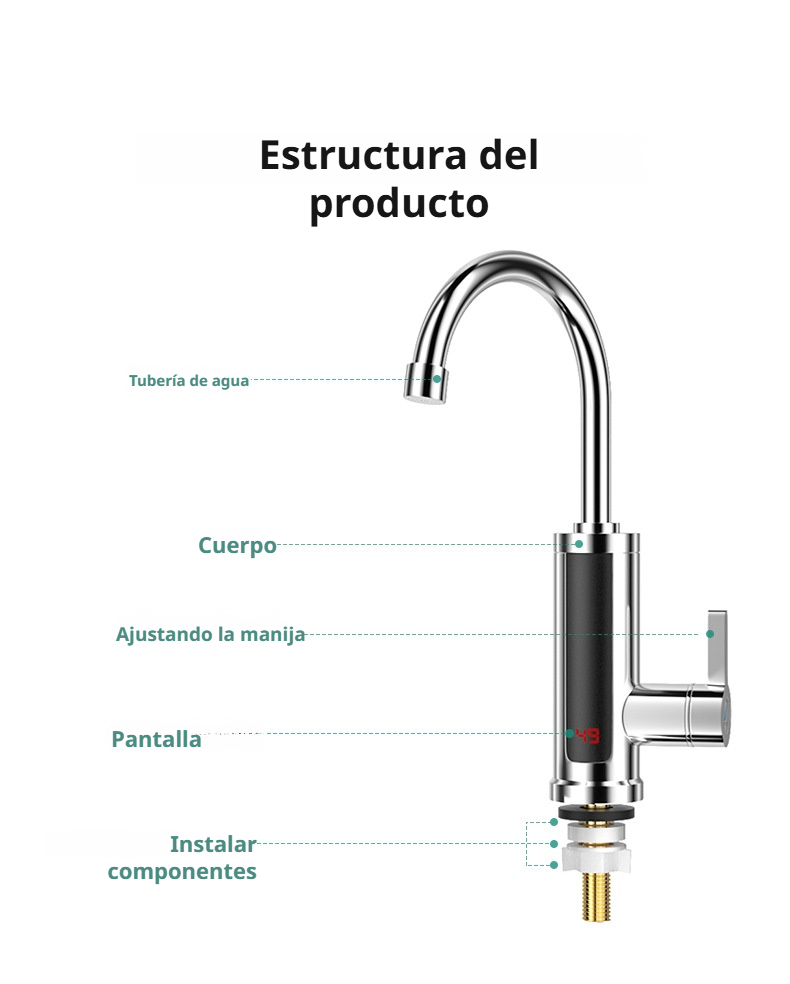 Detalle del grifo ahorrador de energía