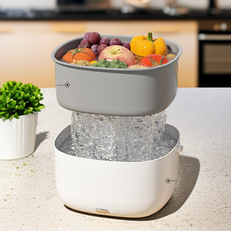 주방용 이중 세척 배수 바구니 과일 채소 정화기