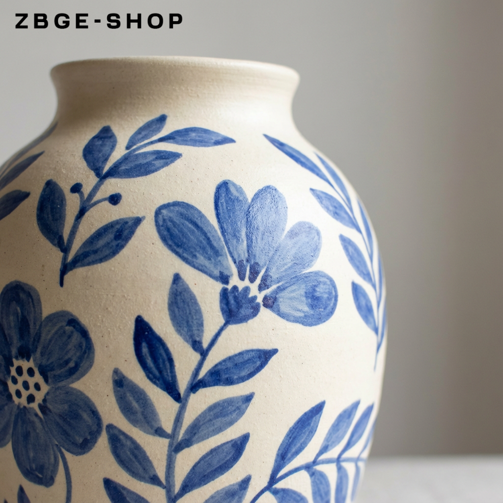 Handgefertigte Keramikvase auf weißem Hintergrund